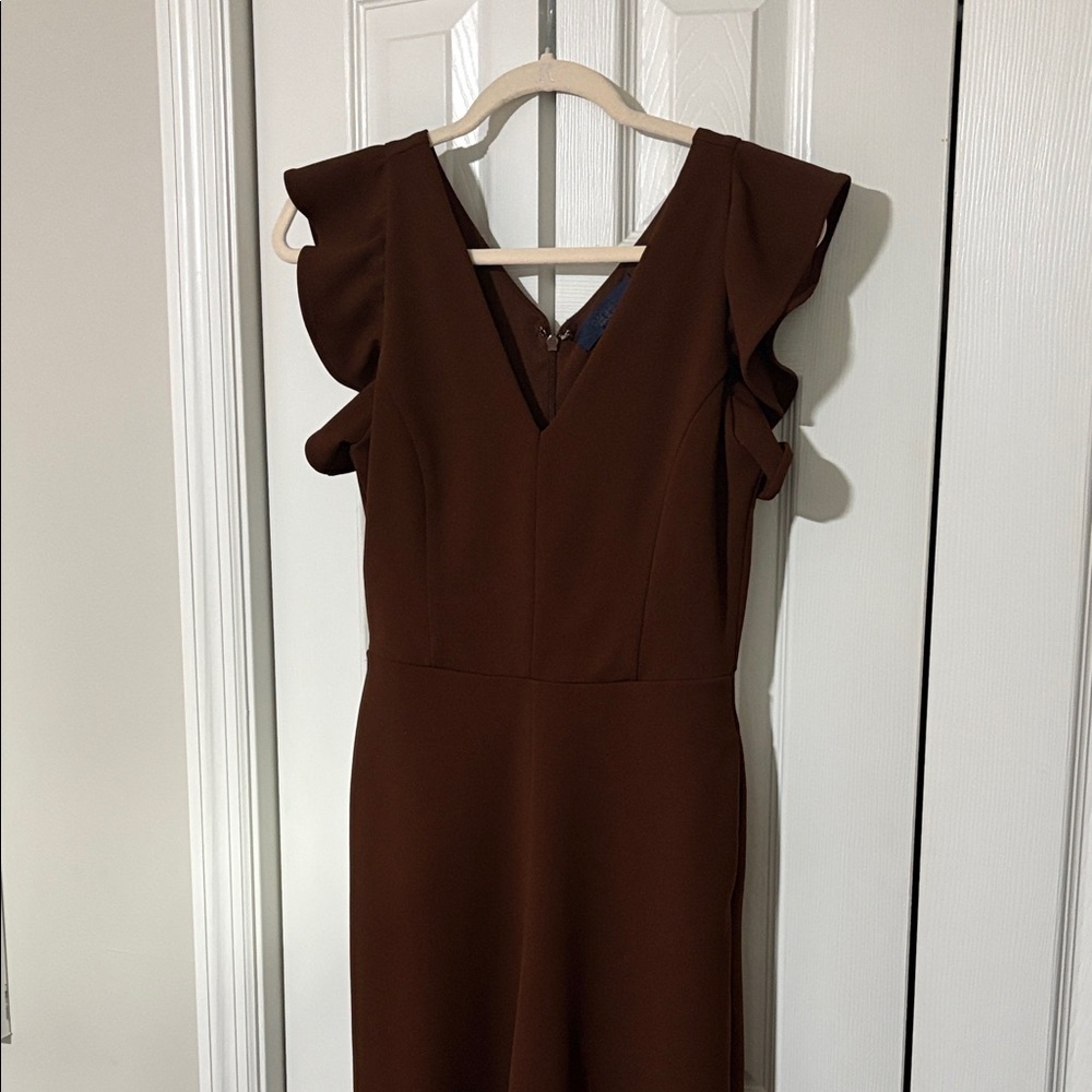 RACHEL Rachel Roy Brown Ruffled Jumpsuit Small - Picture 2 of 13